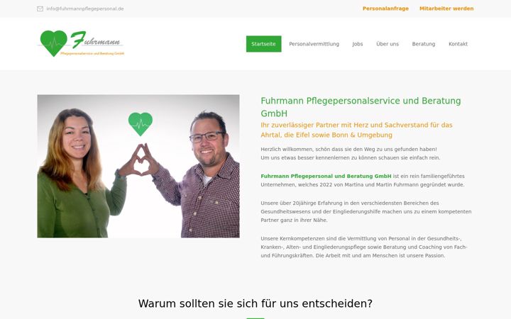 Ekraanipilt saidist fuhrmannpflegepersonal.de