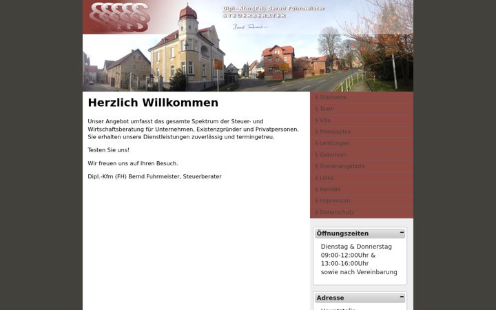 Screenshot of fuhrmeister-steuerkanzlei.eu