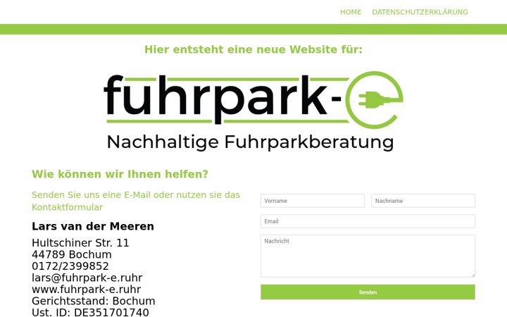Screenshot of fuhrpark-e.ruhr
