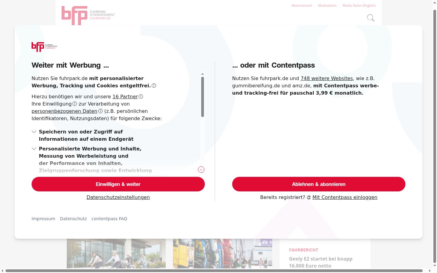 Screenshot van de toestemmingsbanner zoals getoond vóór enige interactie