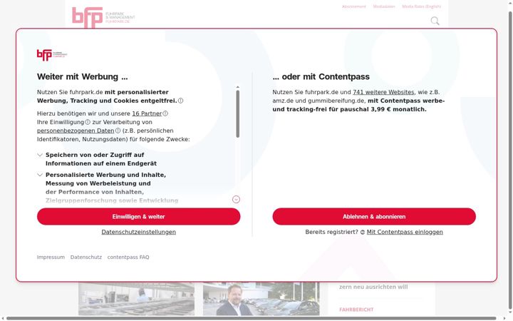 Screenshot of fuhrpark.de