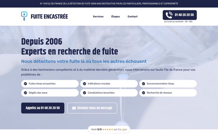 Screenshot of fuite-encastree.fr
