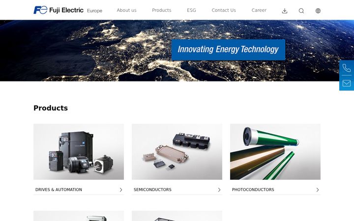 Screenshot of fujielectric-europe.com