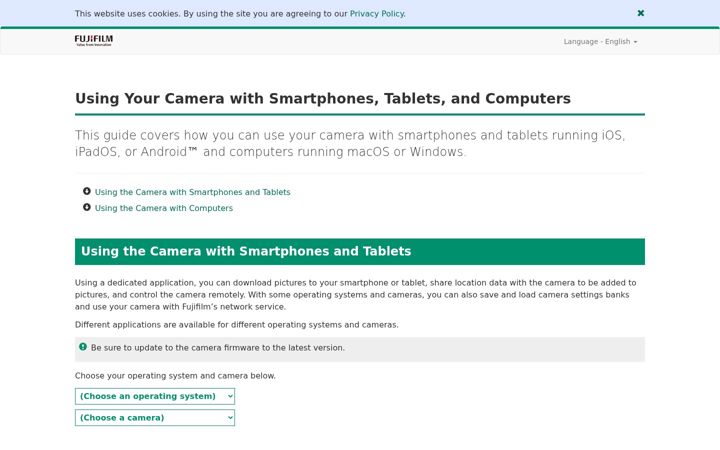 Screenshot of fujifilm-dsc.com