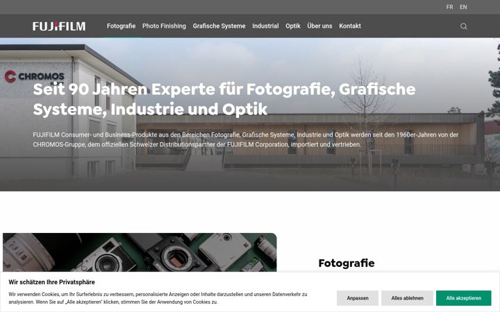 Screenshot of fujifilm.ch