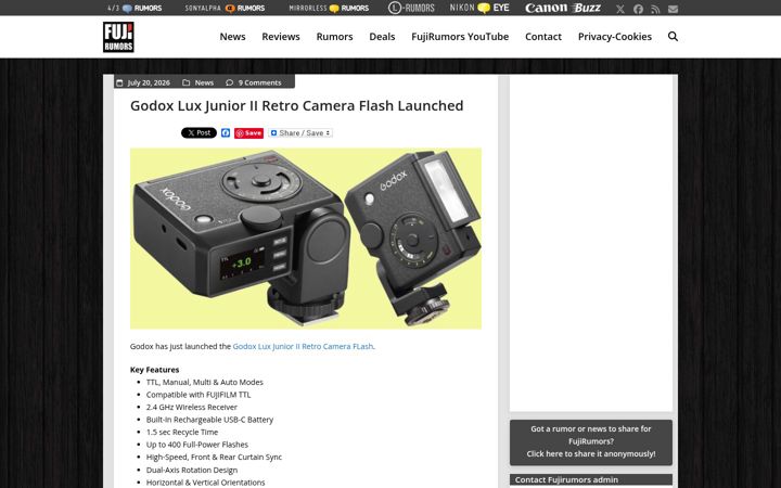 Screenshot of fujirumors.com