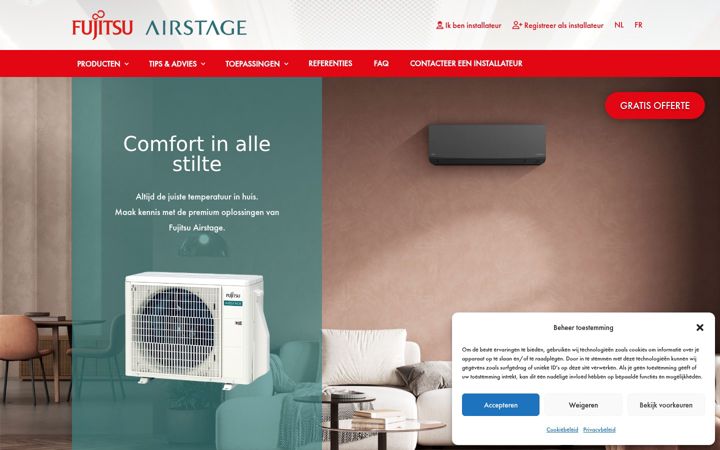 Screenshot του fujitsu-airco.be