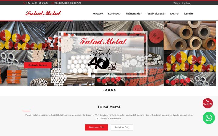 Captură de ecran a fuladmetal.com.tr