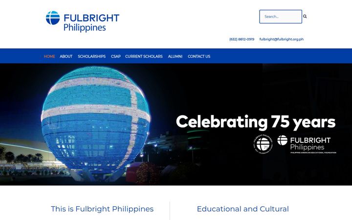 Screenshot of fulbright.org.ph