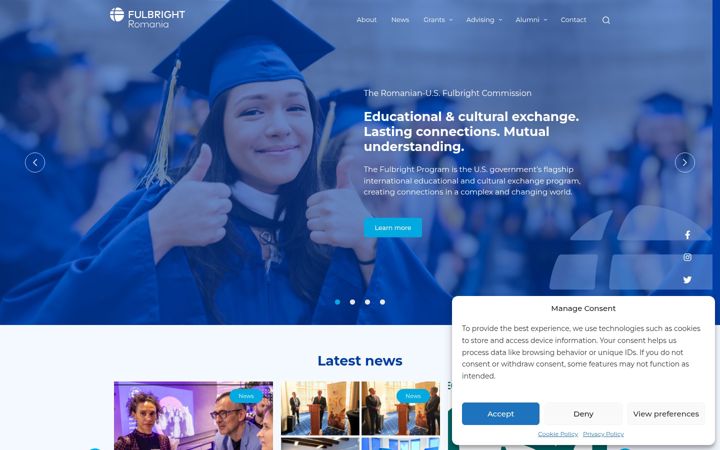 Screenshot of fulbright.ro