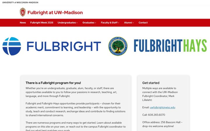 Capture d'écran de fulbright.wisc.edu