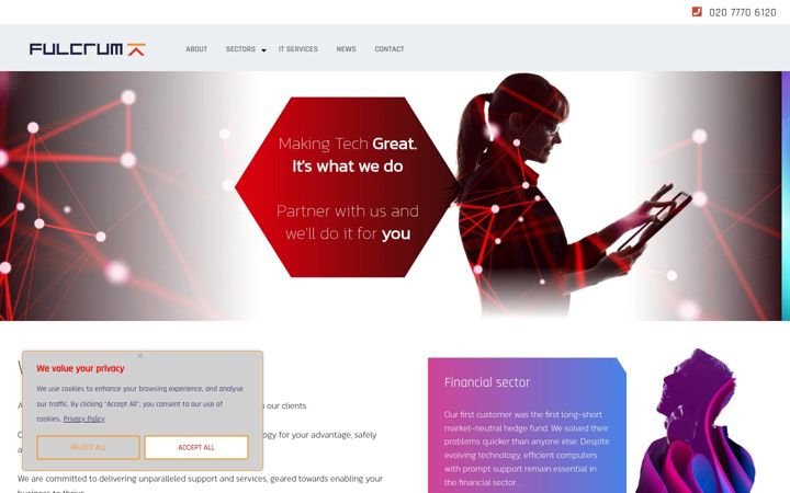 Screenshot van fulcrumit.co.uk