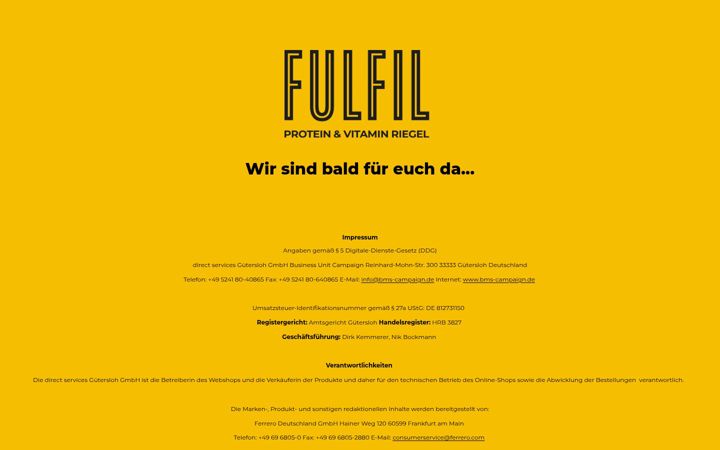Screenshot of fulfilnutrition.de