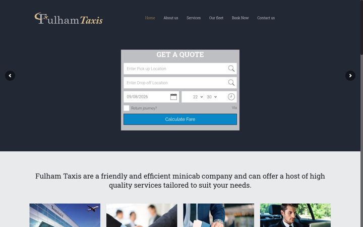 Screenshot of fulham-taxis.co.uk