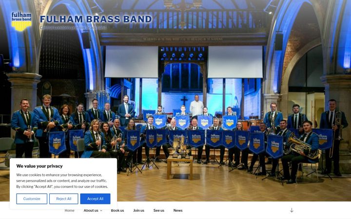 Screenshot of fulhambrassband.co.uk