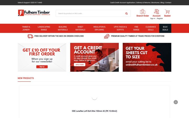 Snimka zaslona za fulhamtimber.co.uk