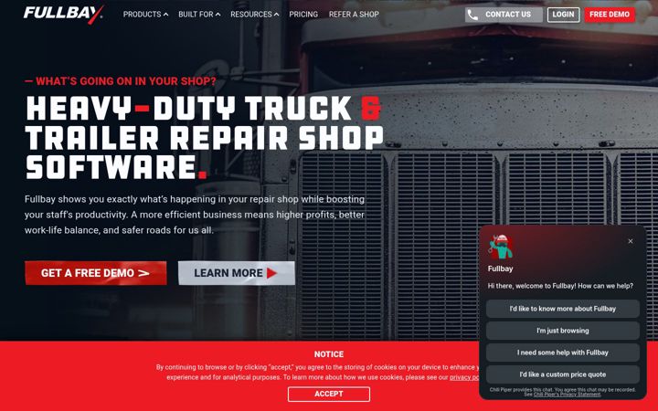 Screenshot of fullbay.com
