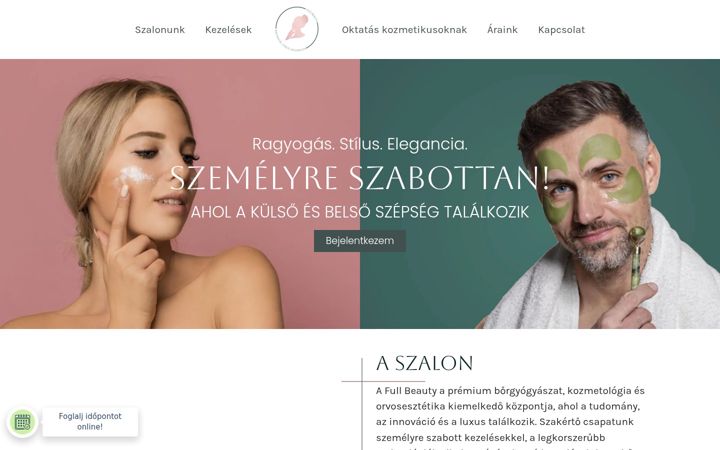 Screenshot of fullbeautysalon.hu