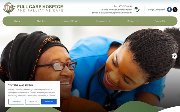 Screenshot of fullcarehospiceandpalliative.com