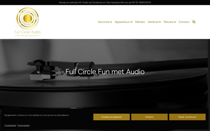 Screenshot του fullcircle-audio.be