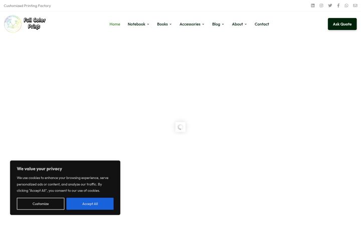 Screenshot of fullcolorprintstationery.com