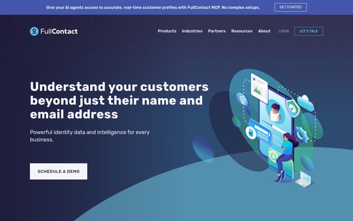 Screenshot von fullcontact.com