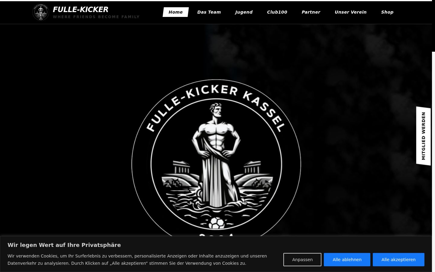 Captura de pantalla del banner de consentimiento mostrado antes de cualquier interacción