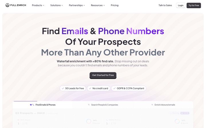 Screenshot of fullenrich.com