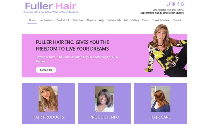 Screenshot of fuller-hair.com