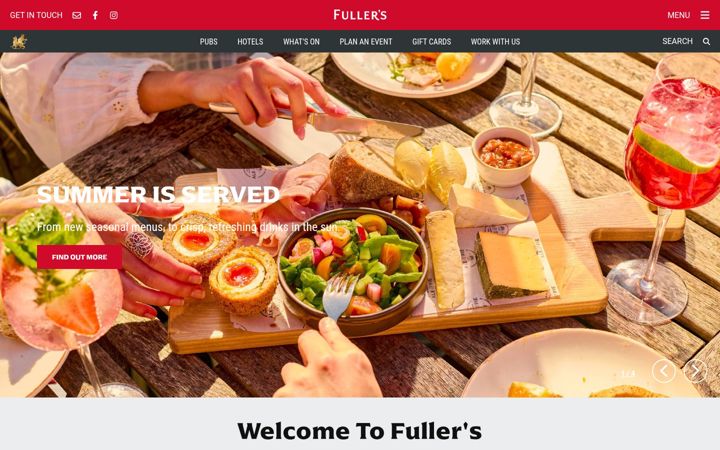Screenshot of fullers.co.uk