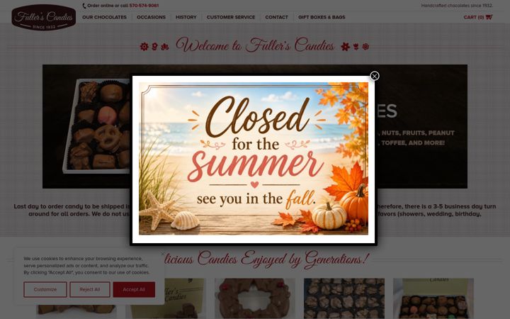 Screenshot of fullerscandies.com