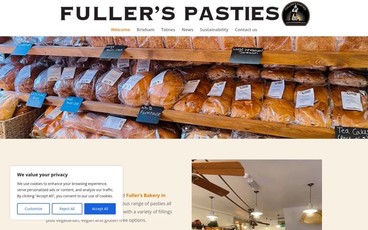 Screenshot of fullerspasties.co.uk