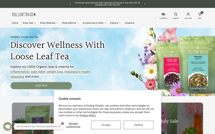 Screenshot of fullleafteacompany.com