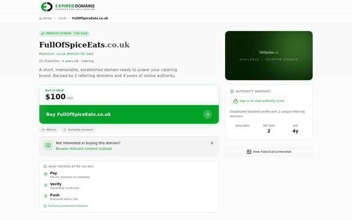Screenshot of fullofspiceeats.co.uk