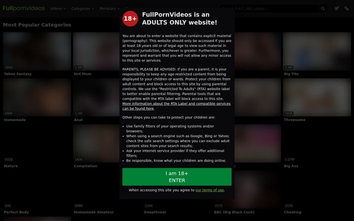 Screenshot of fullpornvideos.com