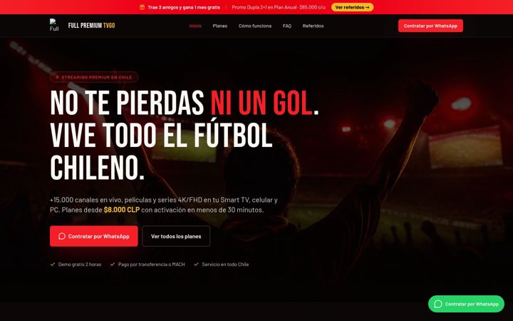 Screenshot of fullpremiumtvcl.com