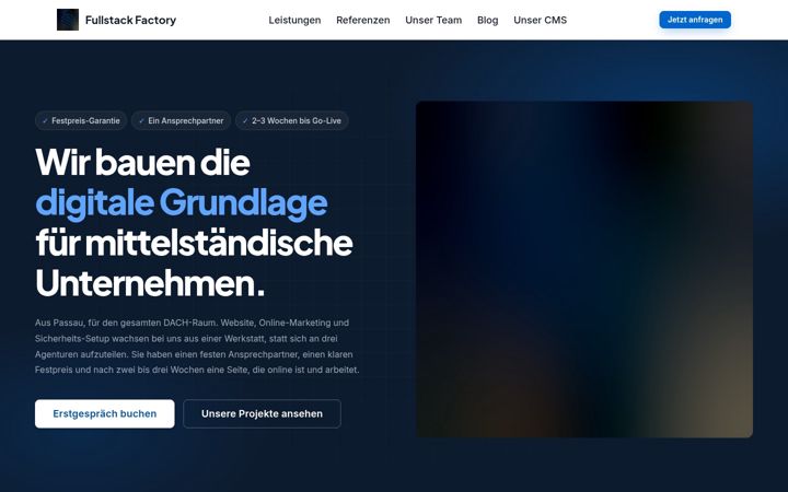 Screenshot ta' fullstack-factory.de