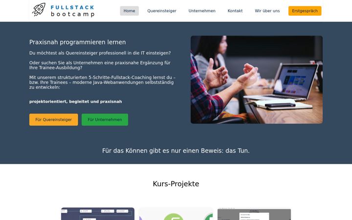 Screenshot of fullstackbootcamp.de