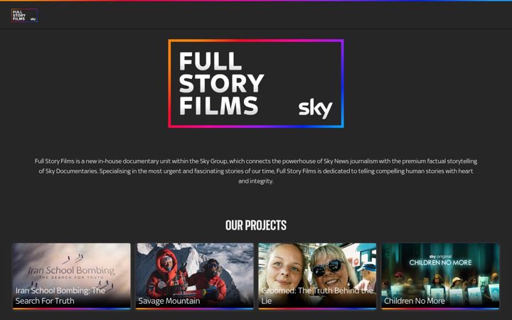 Screenshot of fullstoryfilms.com