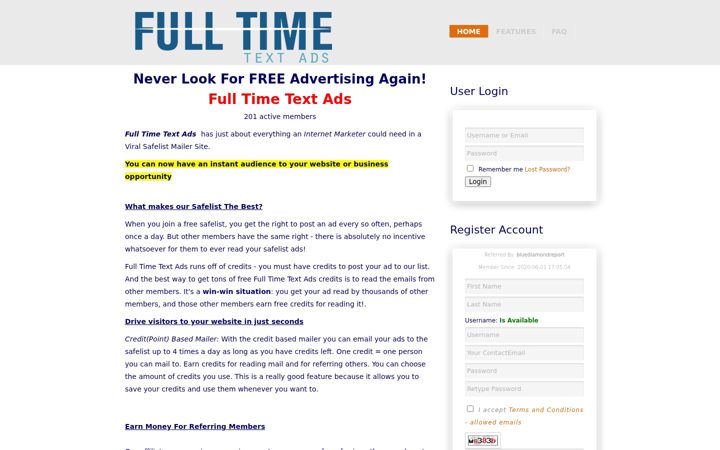 Screenshot of fulltimetextads.com
