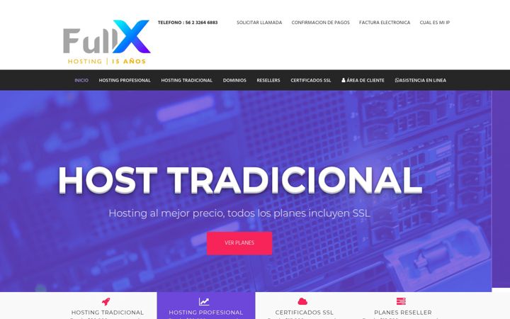 Screenshot of fullxhosting.cl