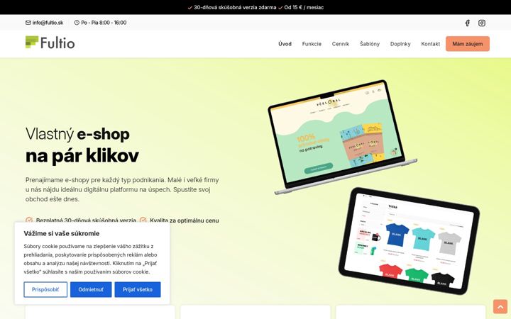 Snímek obrazovky fultio.sk