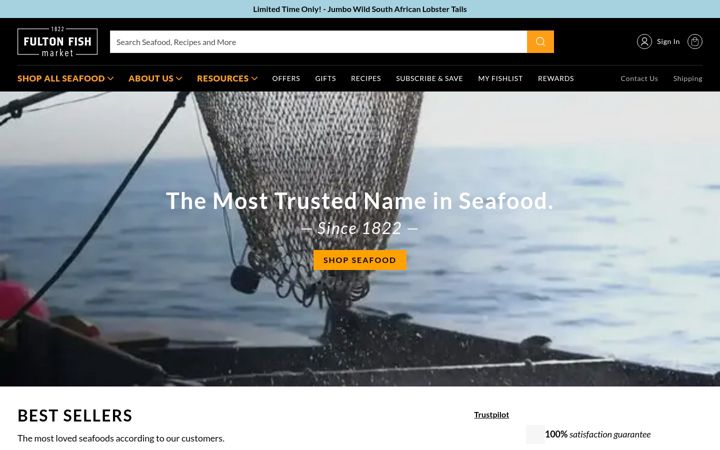 Skjermbilde av fultonfishmarket.com