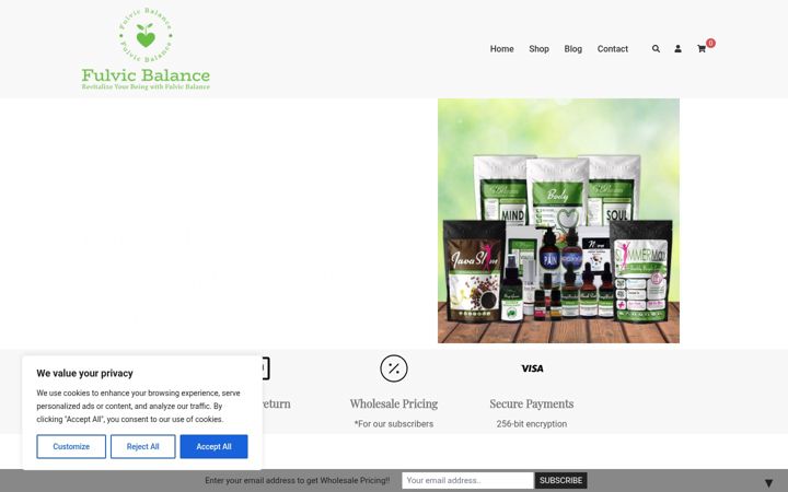Screenshot of fulvicbalance.com