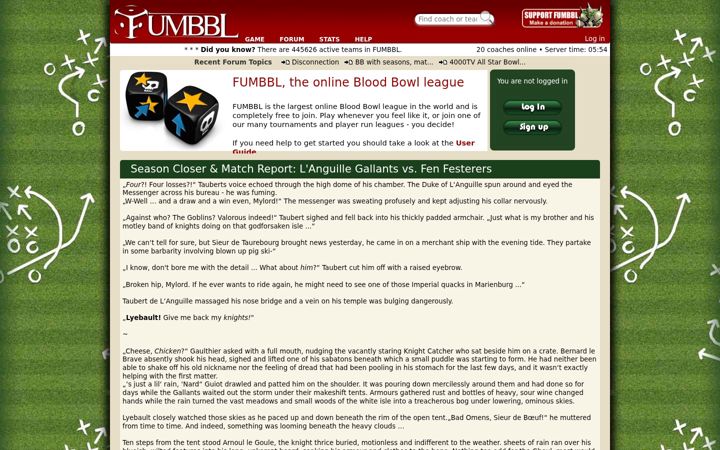 Screenshot of fumbbl.com