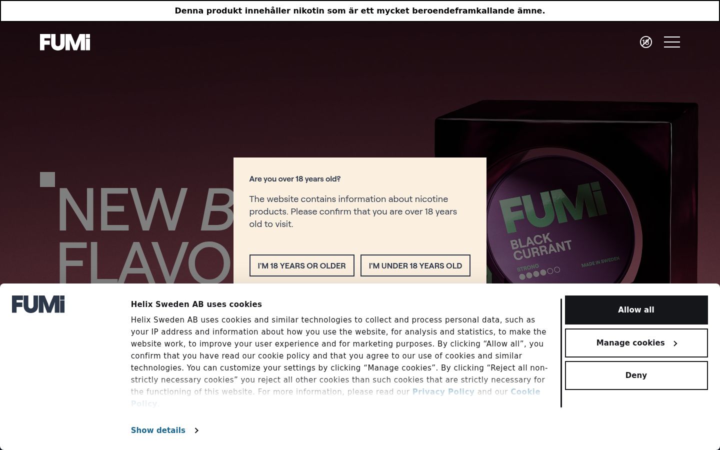 Screenshot tal-banner tal-kunsens muri qabel kwalunkwe interazzjoni