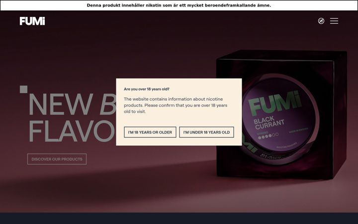 Snímek obrazovky fumipods.com