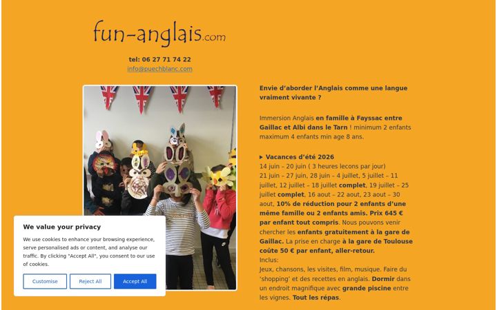 Screenshot of fun-anglais.com