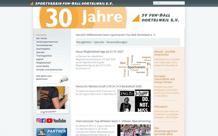 Screenshot of fun-ball-dortelweil.de