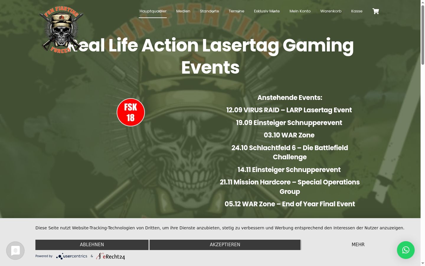 Screenshot del banner di consenso mostrato prima di qualsiasi interazione